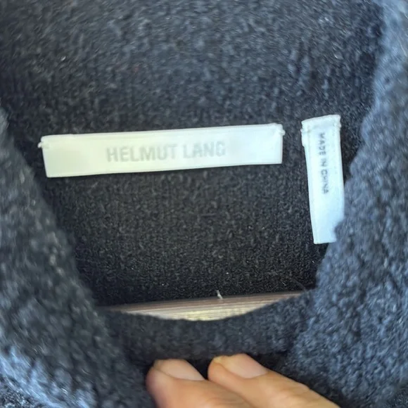 Helmut Lang Charcoal Black Wool Blend Textured Knit Sweater XL - Picture 6 of 13